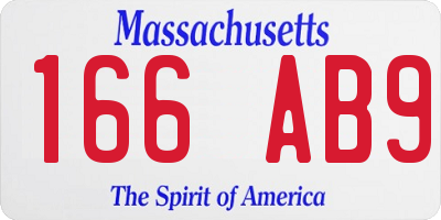 MA license plate 166AB9