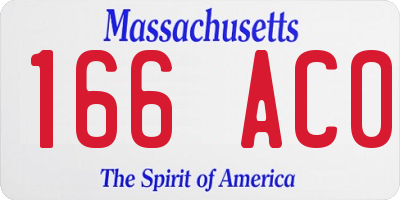 MA license plate 166AC0