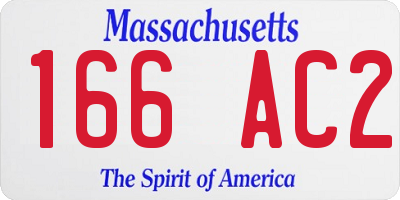 MA license plate 166AC2