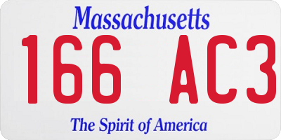 MA license plate 166AC3