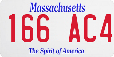 MA license plate 166AC4