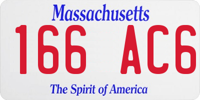 MA license plate 166AC6