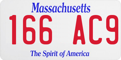 MA license plate 166AC9