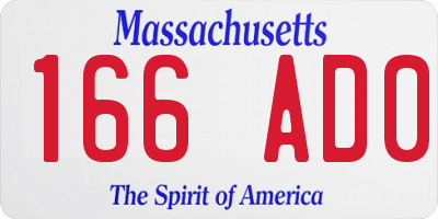 MA license plate 166AD0