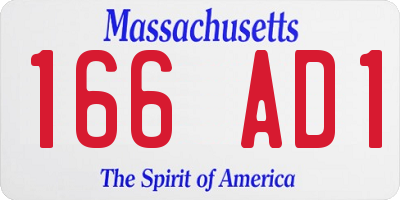 MA license plate 166AD1