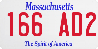 MA license plate 166AD2