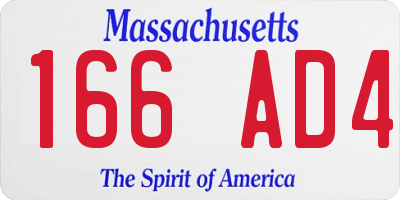 MA license plate 166AD4