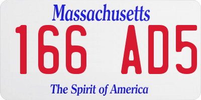 MA license plate 166AD5
