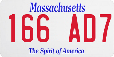 MA license plate 166AD7
