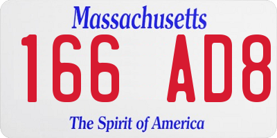 MA license plate 166AD8