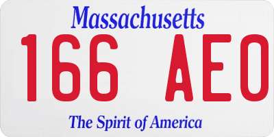 MA license plate 166AE0
