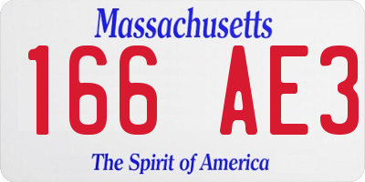 MA license plate 166AE3