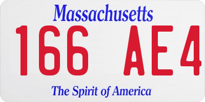 MA license plate 166AE4