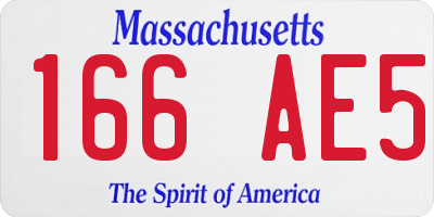 MA license plate 166AE5