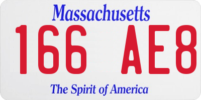 MA license plate 166AE8