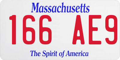 MA license plate 166AE9