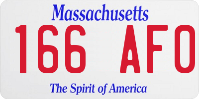 MA license plate 166AF0