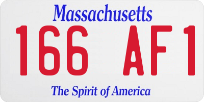 MA license plate 166AF1