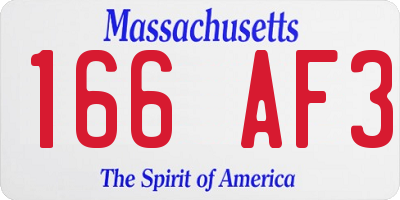 MA license plate 166AF3