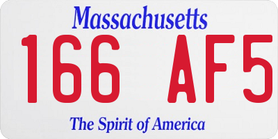 MA license plate 166AF5