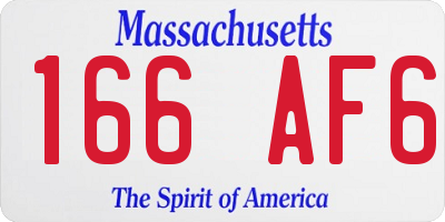 MA license plate 166AF6