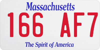 MA license plate 166AF7