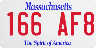MA license plate 166AF8