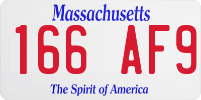 MA license plate 166AF9