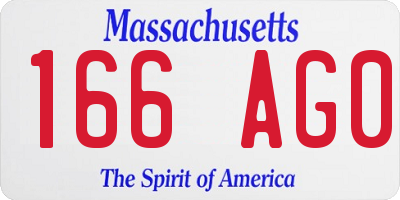 MA license plate 166AG0