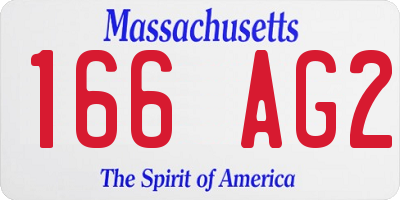 MA license plate 166AG2