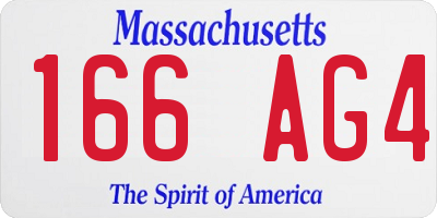 MA license plate 166AG4