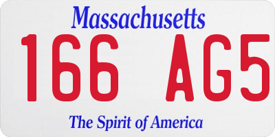 MA license plate 166AG5