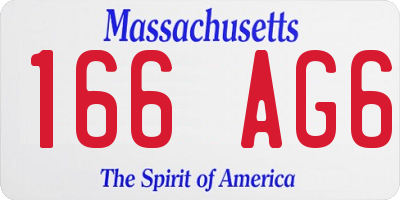 MA license plate 166AG6