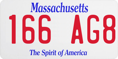 MA license plate 166AG8