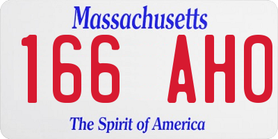MA license plate 166AH0