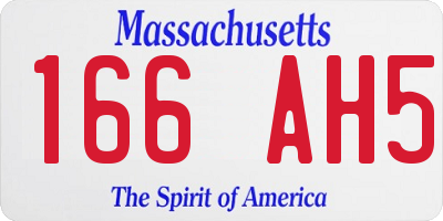 MA license plate 166AH5