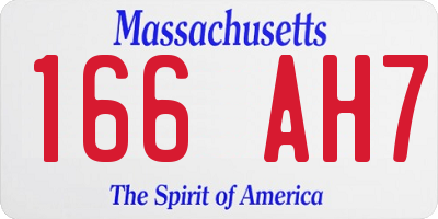 MA license plate 166AH7
