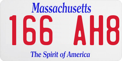 MA license plate 166AH8