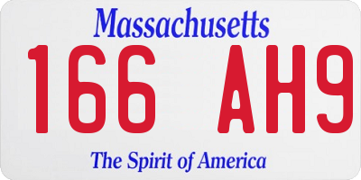 MA license plate 166AH9