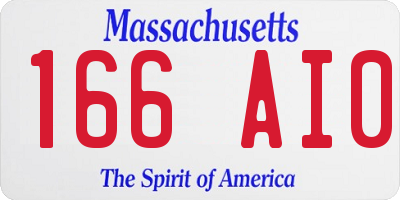 MA license plate 166AI0