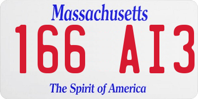 MA license plate 166AI3