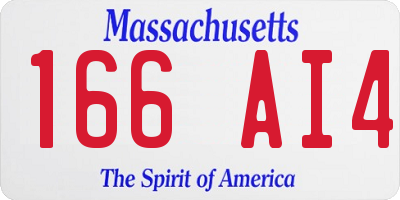 MA license plate 166AI4