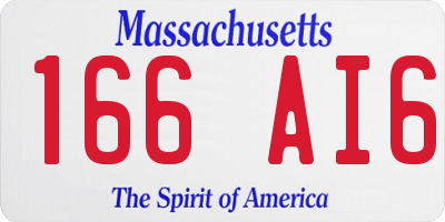 MA license plate 166AI6