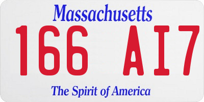 MA license plate 166AI7