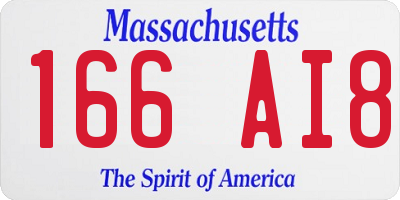 MA license plate 166AI8