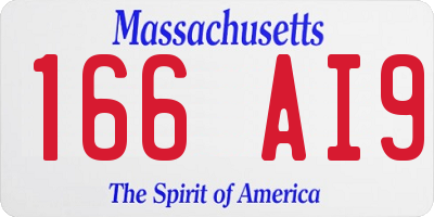 MA license plate 166AI9