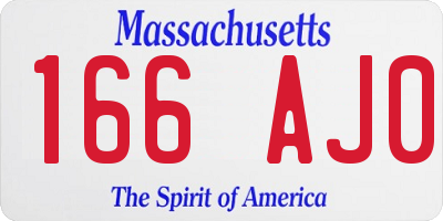MA license plate 166AJ0