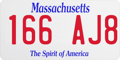 MA license plate 166AJ8