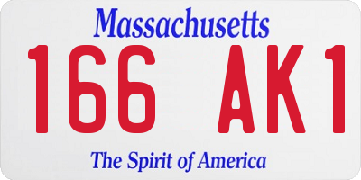 MA license plate 166AK1