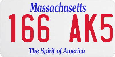 MA license plate 166AK5